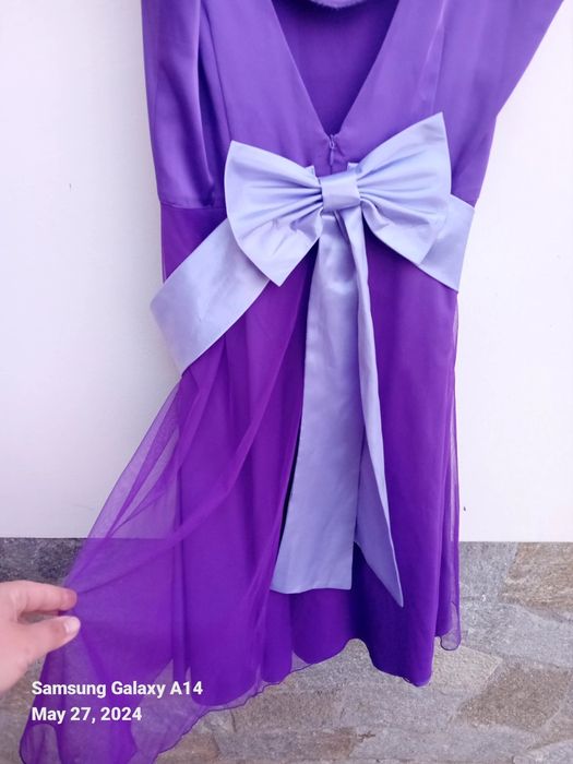 Официална къса рокля лилава размер L