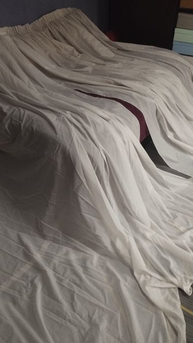 Тюль светлая молочная лен 7 метров