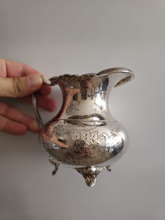 Посребрен сервиз за чай/кафе, EPNS, антикварен комплект 3 части