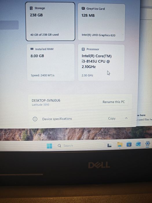 Dell Latitude 3310 i3-8145U 8 GB RAM 256 GB