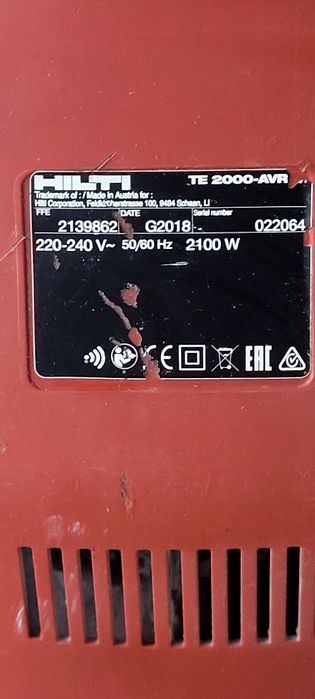 Rotopercutor hilti te 2000 AVR