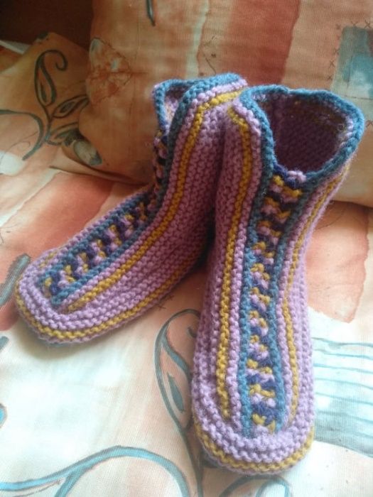 Плетени вълнени домашни ботушки дамски, мъжки, детски