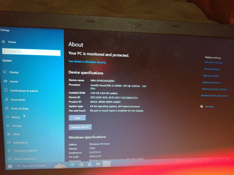 Ноутбук, Acer, Windows 10 Pro.
