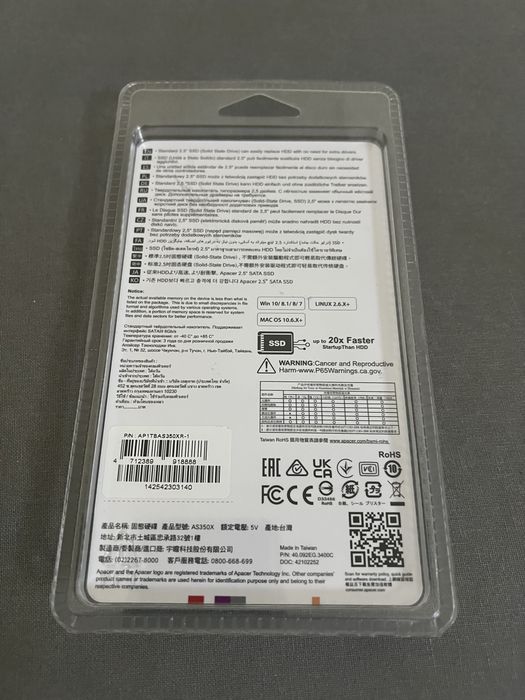 Продам новый SSD Apacer AS350X 1TB