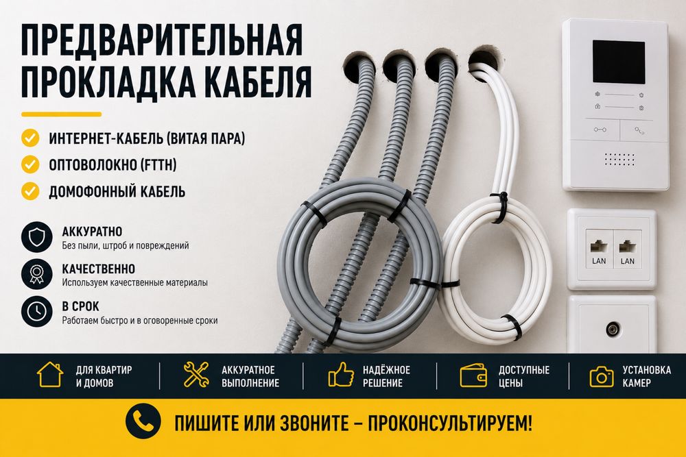 Прокладка интернет кабеля