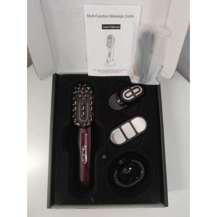 Perie NOUA de masaj scalp/fata/corp, 3 in 1, lumina rosie/albastra,EMS