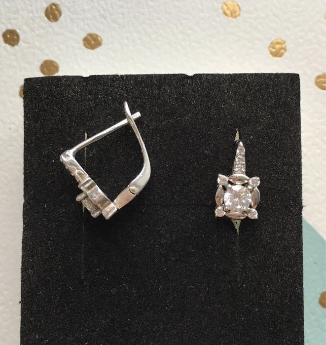 НОВИ Сребърни обеци с английска закопчалка, със сертификат и торбичка