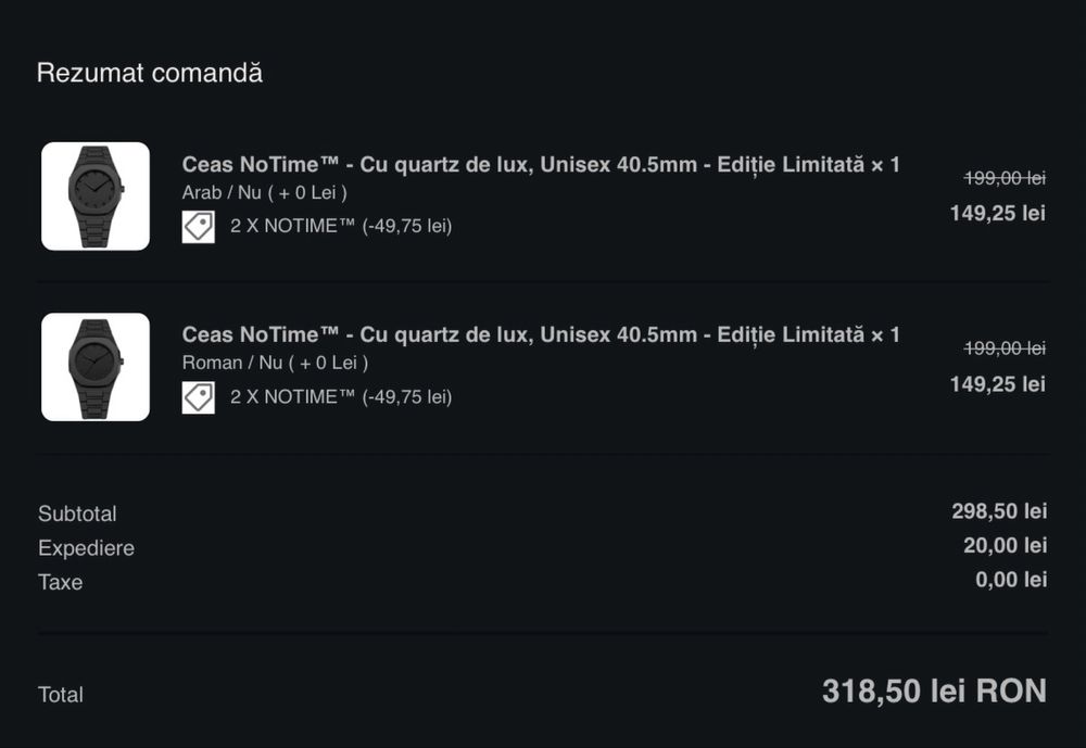 Ceas No Time Cifre Romane