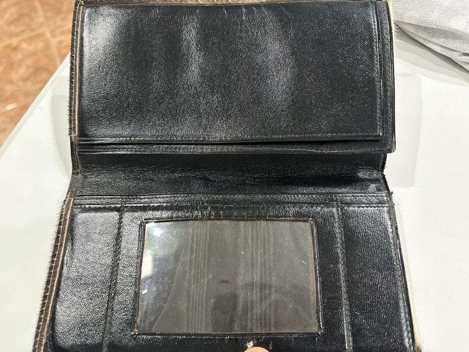 Portofel unisex din blana naturala de vacă