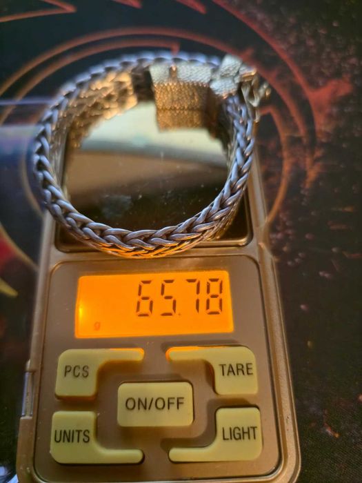 Vând brățară originală KHAM Bangkok, împletită manual, din argint 925 placat cu aur de 18K