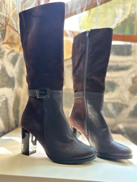 Дамски ботуши естествен велур