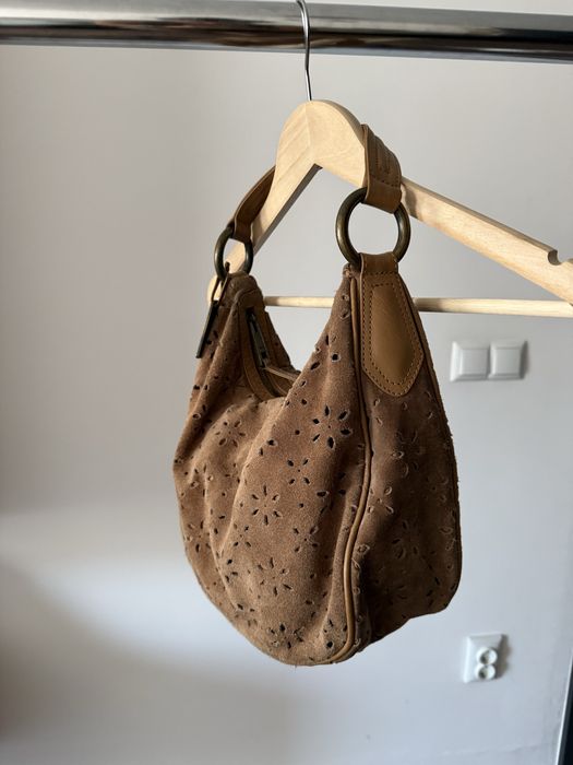 Чанта Mango от естествен велур