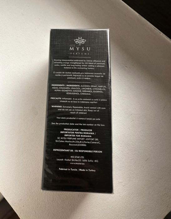 Parfum sigilat mysu amber