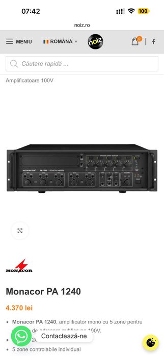 Monacor PA 1240  amplificator audio  Defecta