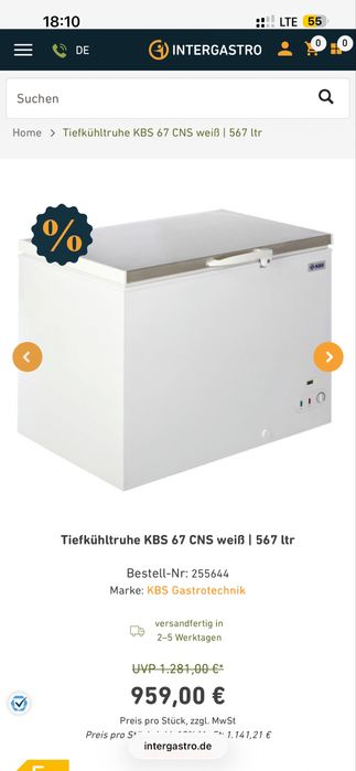 Ladă Frigorifică Profesională KBS – 567 Litri (Import Germania) – Stare bună