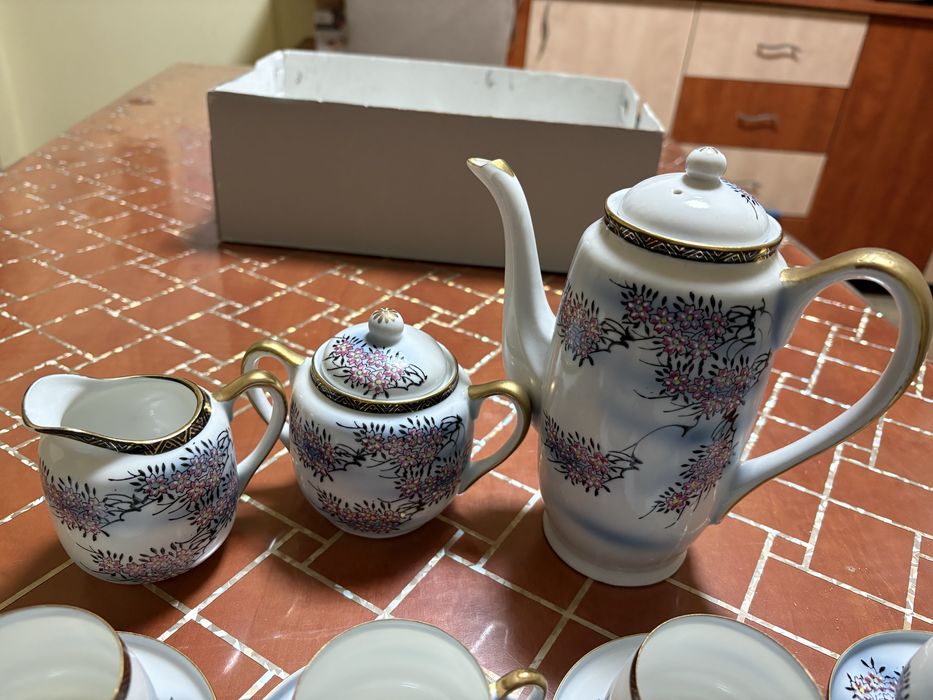 Set ceai porțelan japonez Kutani - made in Japan (complet)