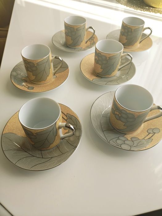 Луксозен японски комплект чаши за кафе/еспресо – Yamasen Gold Collection (Fine Porcelain Japan, 24ct Gold Plated)