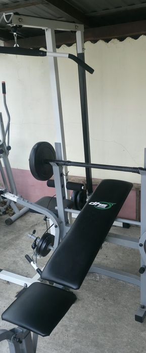 De vânzare scripete și bancă multifuncționale + 35 kilograme discuri