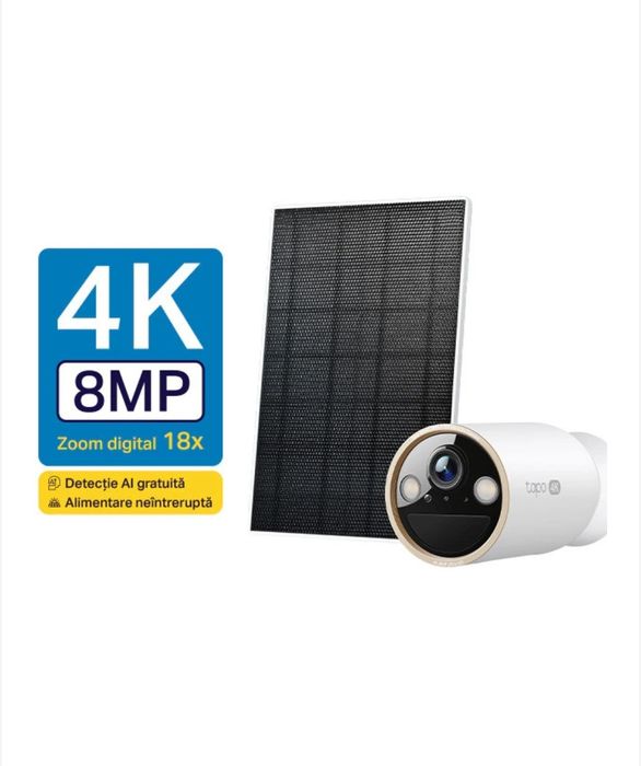 Kit Camera Supraveghere Tapo cu Panou Solar Sigilat