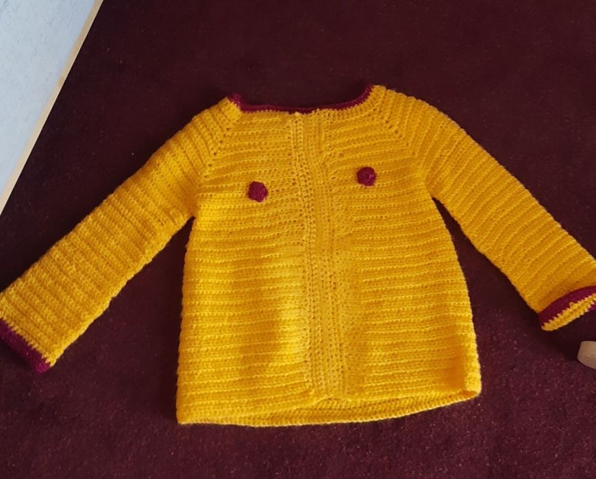 Bluza fetițe 2 -4 ani împletită manual