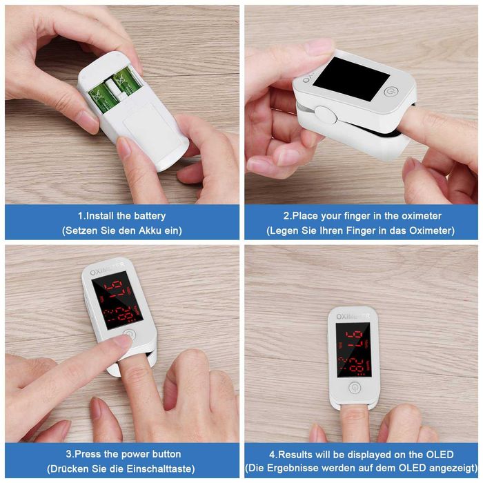 Пръстов пулсов оксиметър с LED дисплей Монитор на сърдечната честота