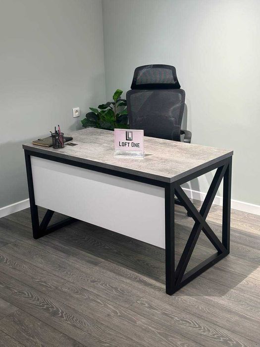 Офисный стол в стиле лофт, директорский стол, парта