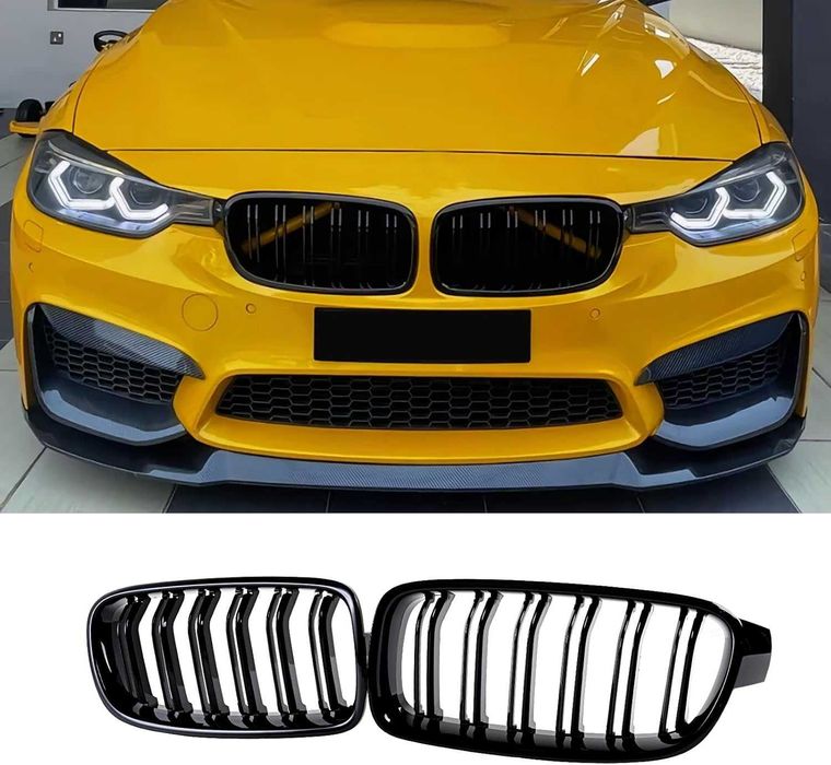 BMW F30 F31 Двойни черни бъбреци Решетки Броня M-PERFORMANCE