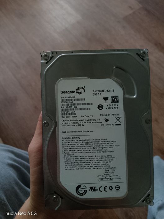 Жесткий диск HDD Seagate Barracuda 250 GB 3.5" SATA III