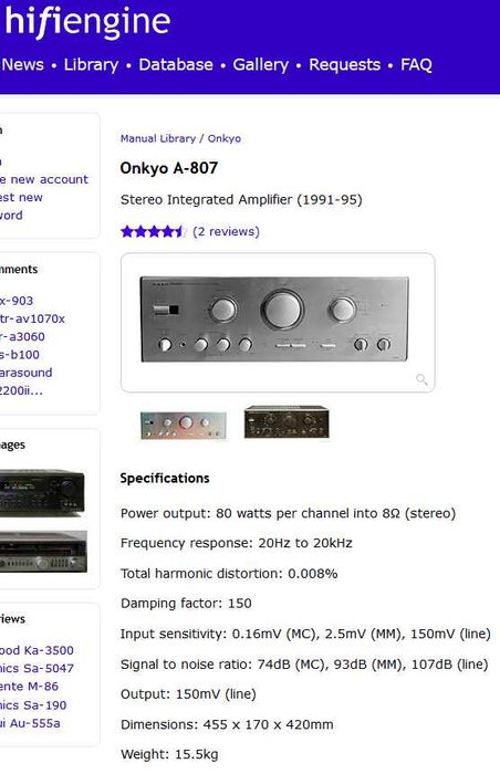 set ONKYO INTEGRA amplificator A-807 + cd-player DX-6930