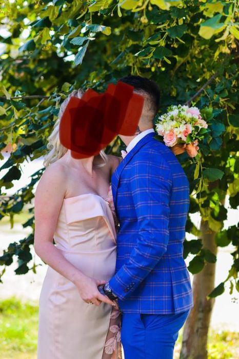 Rochie pentru cununie sau nasa cu aplicații de florii 3D