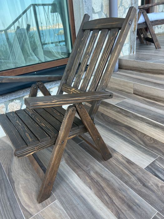 Дървени градински столове с механизъм за регулиране на облегалката