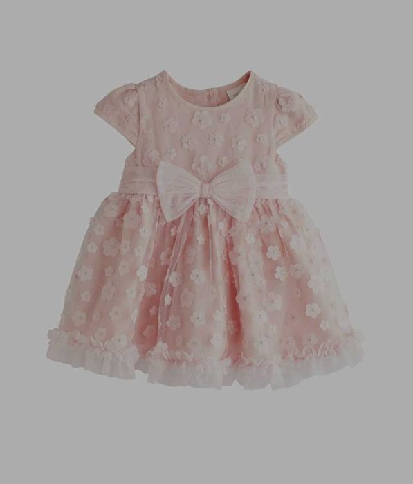 Rochie de petrecere Next, rochie pentru bebeluși, pentru ocazii speciale (o singură piesă), flori roz 3D, 86/92 (18-2 ani)