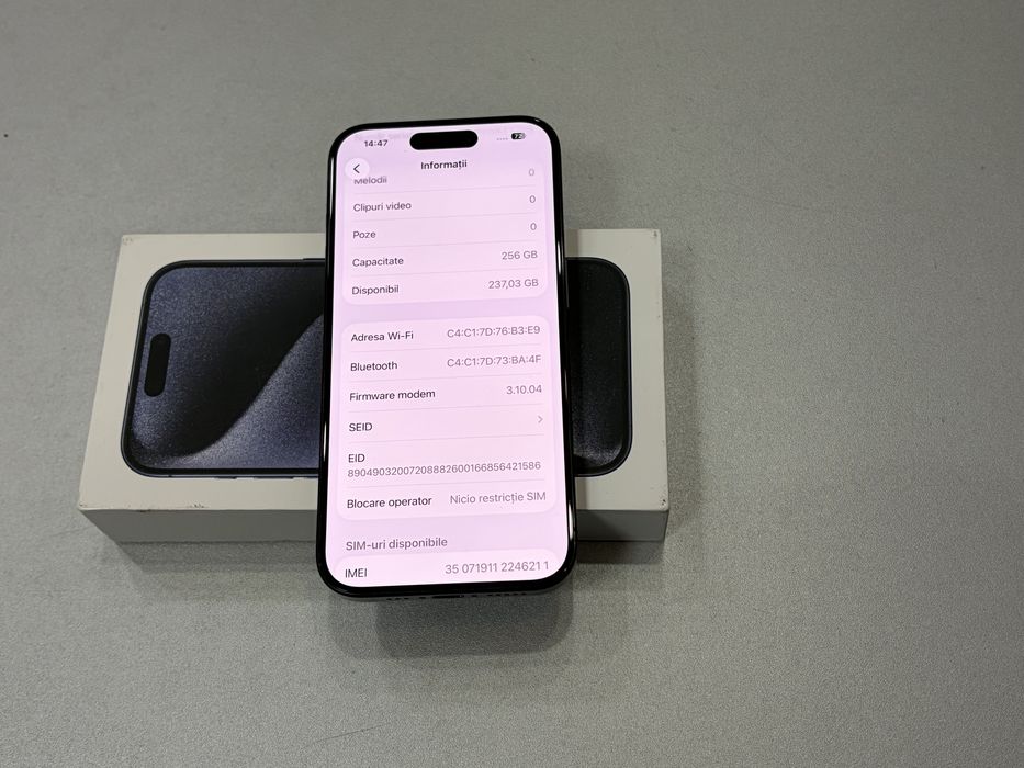 Iphone 15 Pro, 256 gb, Blue Titanium