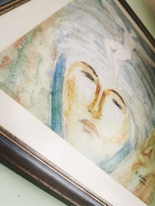 Антикваена картина в рамка български автор