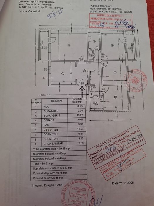 Vând apartament 4 camere Slobozia jud Ialomita
