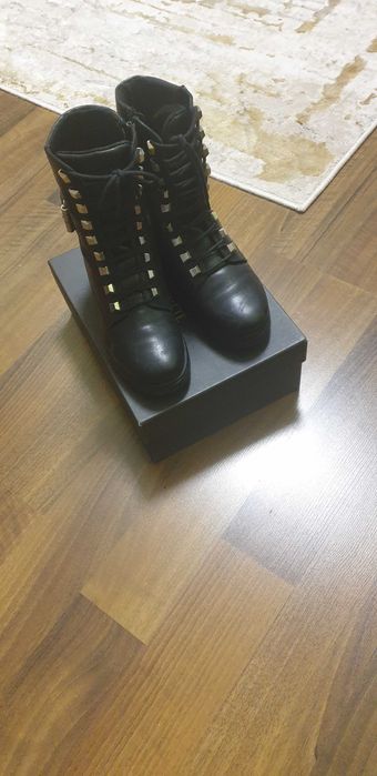 Ghete de iarna, negre, din piele, Tamaris,37