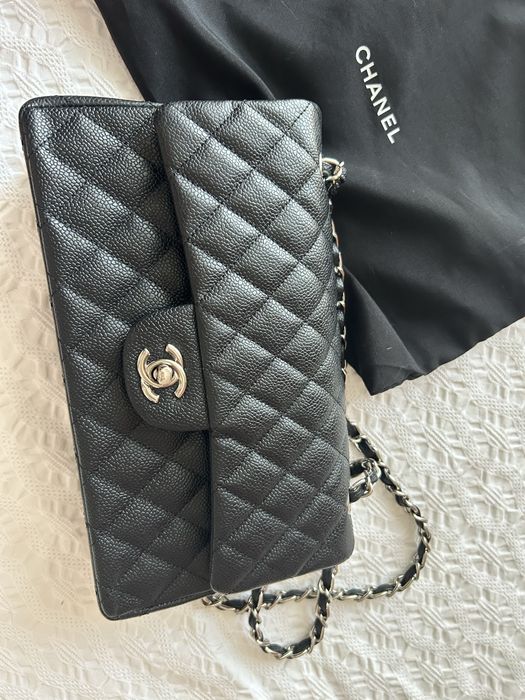 Geanta Chanel caviar, negru 25 cm