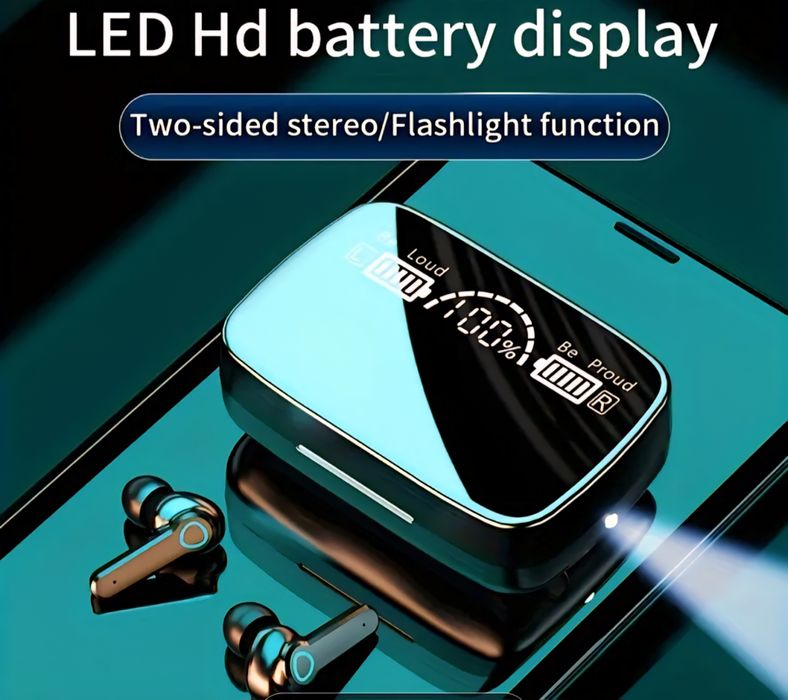 Наушники беспроводные, с светодиодным дисплеем.