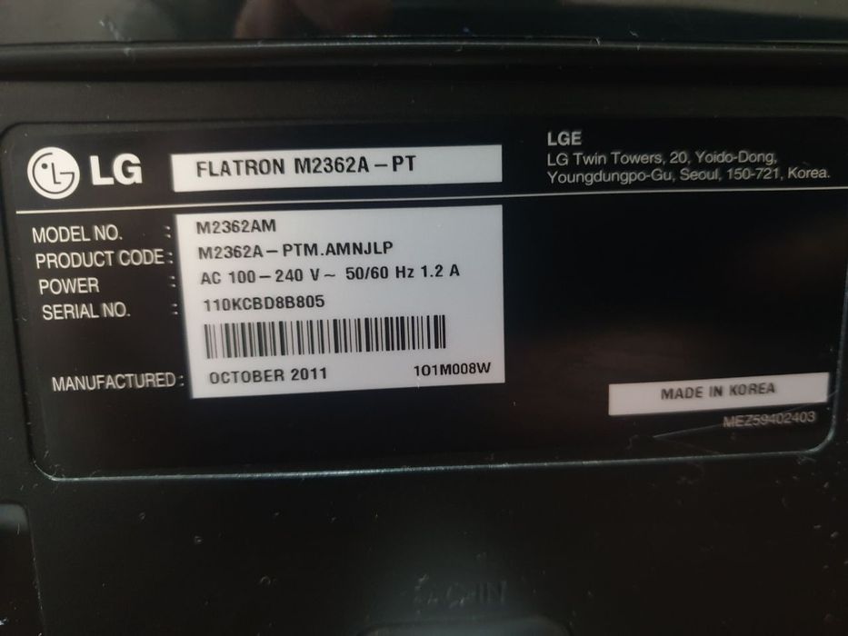 "LG" телевизор/монитор LCD FLATRON