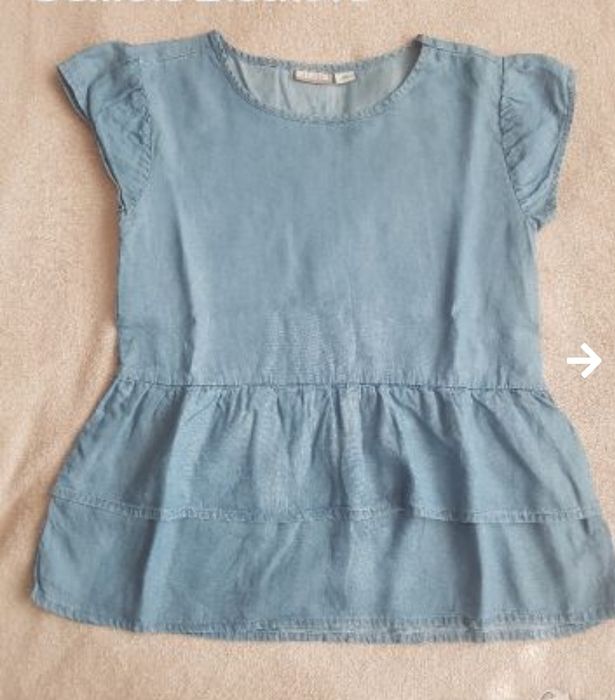 Дънков топ с волани