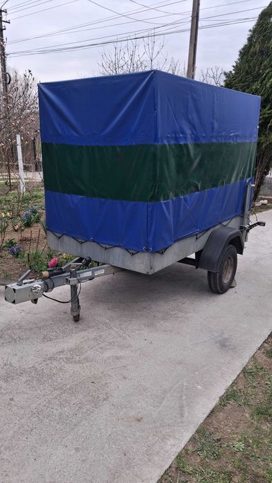 Remorcă 750kg Înmatriculată, Prelată înaltă 140 cm,stare foarte bună