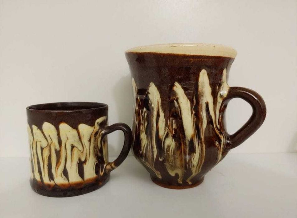 Căni ceramică, decor rustic