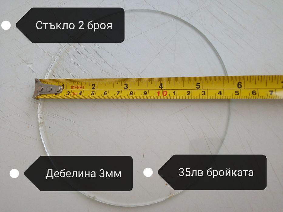 Кръгло стъкло, пластмасов кръг