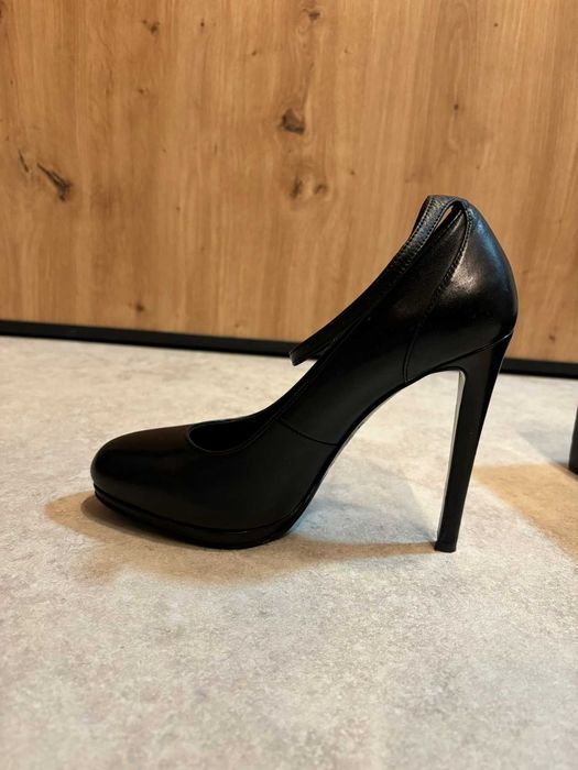 Високи обувки естествена кожа с ток 12 см, 38 номер