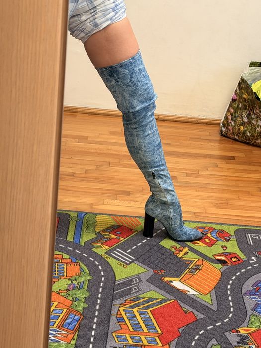 Cizme dama din denim