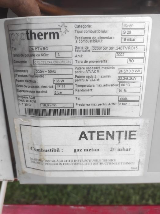 Protherm leopard 24 btv roAriston microtec 23 mffi/ egis plus 24ff