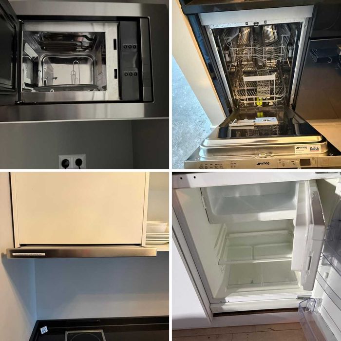 Mobilier bucatarie completa alb/negru