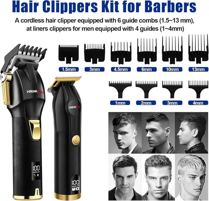 Машинка за подстригване HIENA PRO комплект + тример + приставки