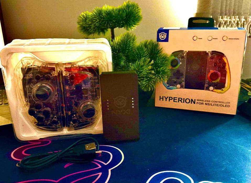 Нов NYXI Hyperion безжичен контролер за Nintendo Switch / Lite / OLED – Transparent RGB