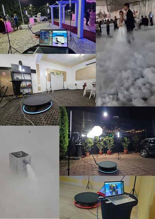 Laser pentru dansul mirilor/Platforma video 360/cabina foto/Fum greu